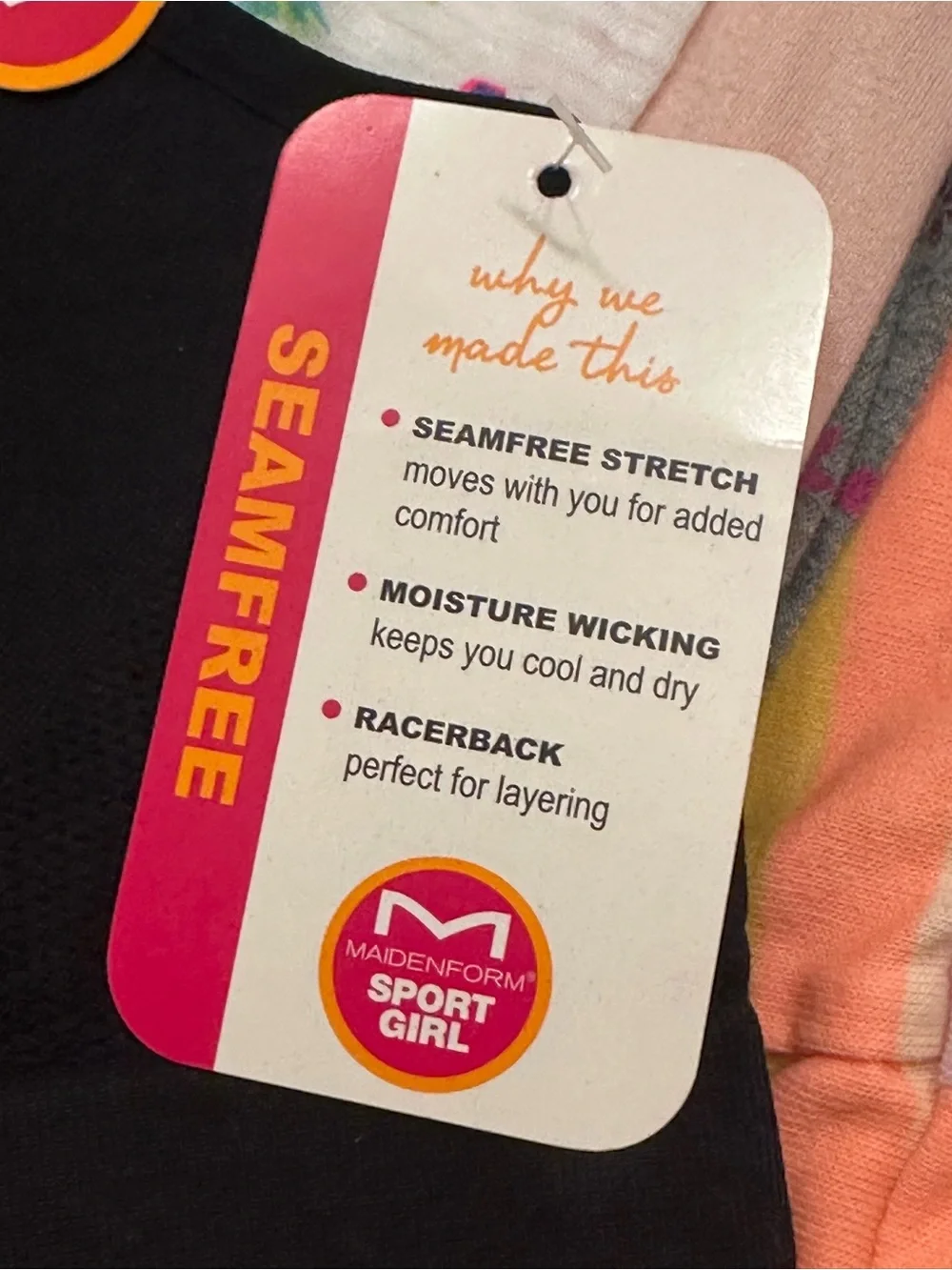 Maidenform Sport Girl Black Size XXL Racerback Sports Athletic Bra